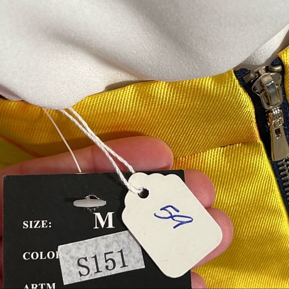 Navy Blue Casual Elegant Long Skirt With Yellow Flowers - Picture 4 of 6